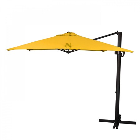 California Umbrella 8.5' Bronze Aluminum Cantilever Patio Umbrella, Sunbrella Yellow 194061337967